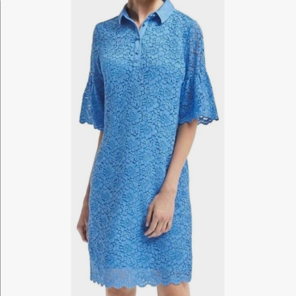 🆕 Banana Republic Flutter-Sleeve Lace Polo Dress